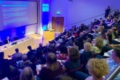 Dr Sanjeev Nayak lecturing at the National Policy on Thrombectomy Launch Meeting at the Royal College of Radiologists, London