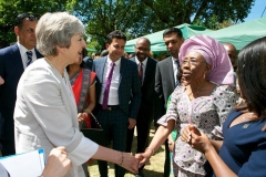 Dr Sanjeev Nayak at 10, Downing Street, London collecting Windrush 70 Award from the British Prime Minister Rt Hon Theresa May for his contribution to the NHS